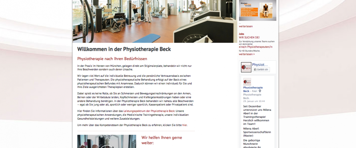 Website-Relaunch der Physiotherapie Beck, München