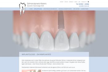 Website der zahnarztpraxis drs. Kisters 2017 – Implantologie